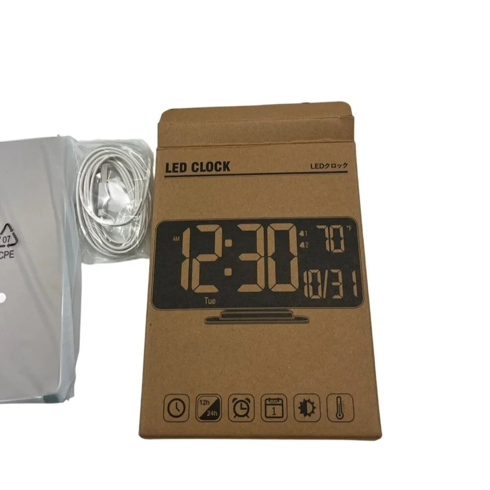 LED Digital Clock With Alarm USB Charging & Modern Design 48a - Picture 3 of 3